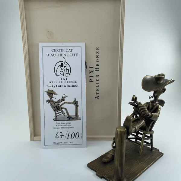 Figurine bronze "Lucky Lucke se balance" - Pixi